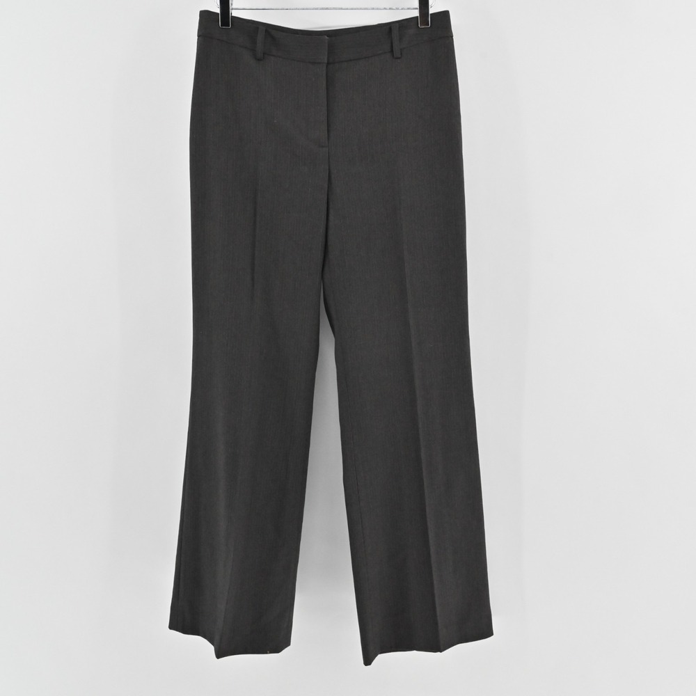 Ellen‎ Tracy Womens Gray Micro Stripe Wide Leg Trouser Pants Size 6 Work Career